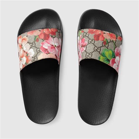 gucci gg blooms slides fake|gucci canvas slide sandals.